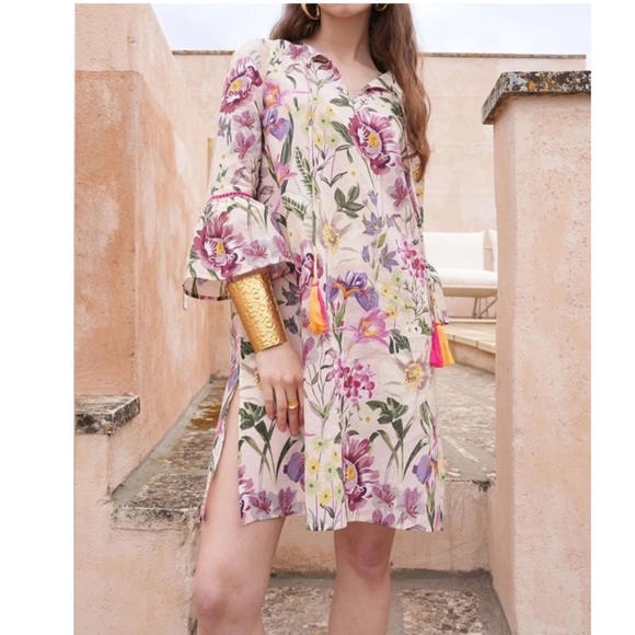 Anthro x Debbie Katz Elodie Dress Beach Coverup Floral Print Tunic - Picture 2 of 16